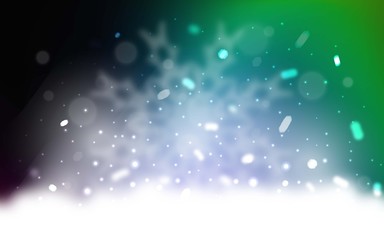 Vector background with xmas snowflakes. Shining colored illustration with snow in christmas style. The pattern can be used for new year ad, booklets.