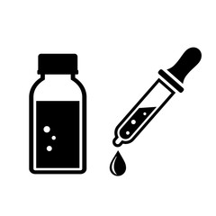 Medical tincture and dropper vector icon