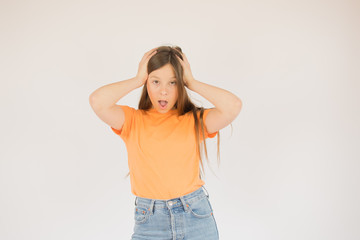 girl making a gesture for the camera