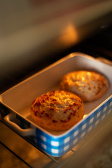 homemade meatballs baked in the oven. Traditional dish. 