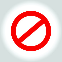 Restriction sign, red stop sign icon with gradient. No sign, red warning, danger or prohibition sign red isolated on white background. Vector illustration EPS 10.