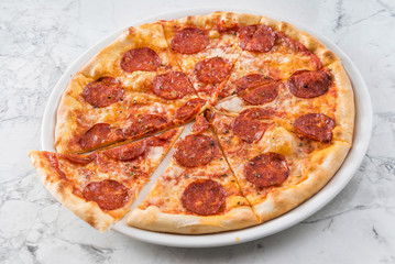 pizza with sausage