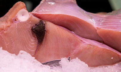 Grouper fillet on ice in the market