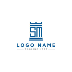 logo design inspiration for companies from the initial letters of the SM logo icon. -Vector