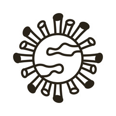 covid19 virus particle line style