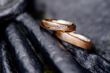 Wedding Ring Gold romantic sign of love and engagement