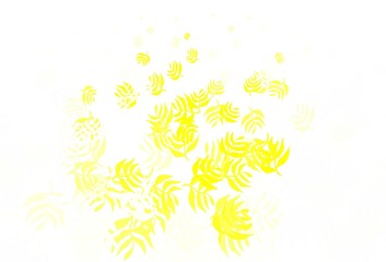 Light Yellow vector natural background with leaves.