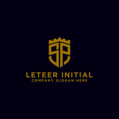 logo design inspiration for companies from the initial letters of the SP logo icon. -Vector