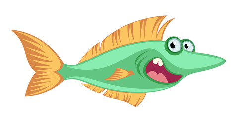 Funny fish on a white background