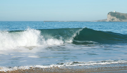 Vagues déferlantes océan atlantique