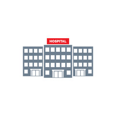 Health center, hospital building vector icon