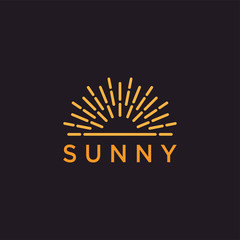 Sun burst design logo icon - Vector