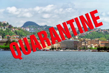 Como under quarantine. Coronavirus concept.