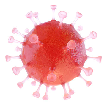 Coronavirus COVID-19. Highly detailed 3d illustration of a coronavirus molecule on a white background. 3D render.