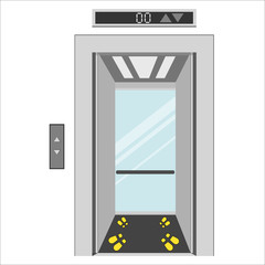 how to use social distancing in elevator to infection prevention from covid-19 virus. 