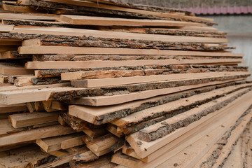 Wood background. Pile of planks.