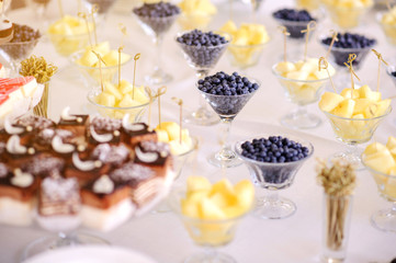 Wedding reception sweets table