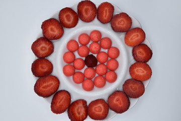 Fraises et bonbons