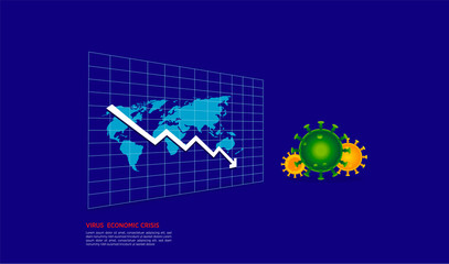 COVID-19 Business Finance Crisis Concept. Coronavirus Danger Pandemic. Global stress of world economy. vector