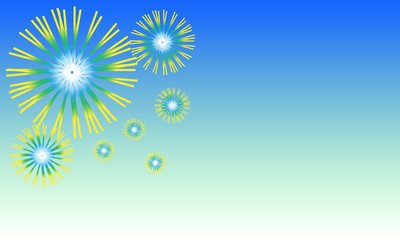 Abstract background, style carnival fireworks icon splash explosion, or dandelion flowers blooming against blue sky. Vector illustration EPS 10.