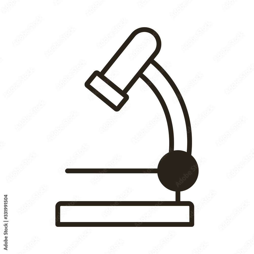 Poster microscope laboratory line style icon