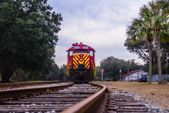  Train parked on the tracks in Newberry, Florida.