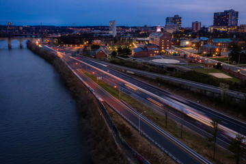 Fototapeta na wymiar Aerial of Rutgers New Brunswick New Jersey