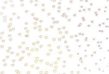 Light Red, Yellow vector backdrop with sweet hearts.