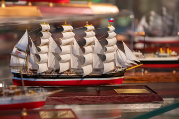 Very tiny little miniature model ships.