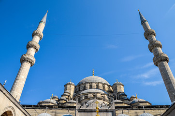 Fototapeta na wymiar Suleymaniye mosque in Sultanahmet Istanbul Turkey made by ottoman architechure 