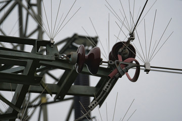Electricity pole. Power cable