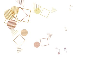 Light Pink, Yellow vector layout with circles, lines, rectangles.