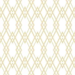 Tile vector pattern with golden plaid on white background for seamless decoration wallpaper