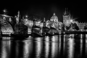 Fototapeta premium Charles Bridge by night, Prague