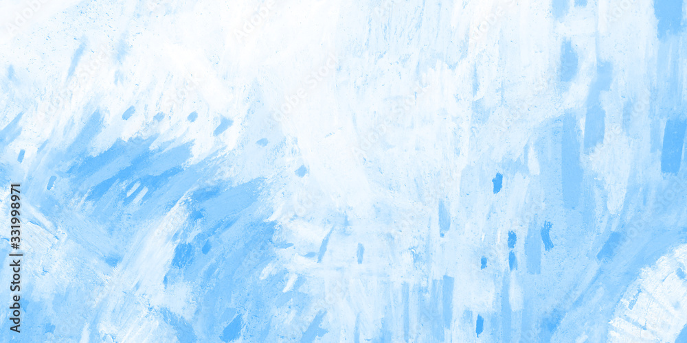 Wall mural Abstract blue pencil texture for web banner. Pastel textured background with handmade drawings. Artistic wallpaper with blue shapes, lines, spots. Light-blue template of gallery banner — Ice and water