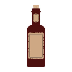 Bottle icon. Vertical front view.  Vector graphic illustration. Isolated object on a white background. 
