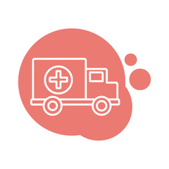 ambulance car vehicle block style icon