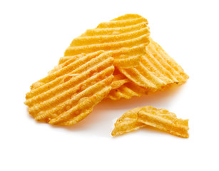 Potato Chips Isolated on White Background