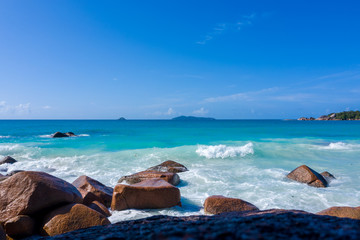 Anse Lazio beach ocean view