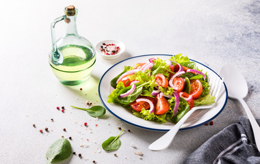 Fresh vegetable salad. Vegetarian food.Concept for a tasty and healthy meal.T
