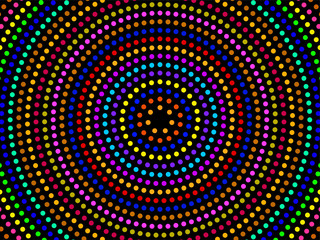 Obraz premium Abstract colorful dotted background. Halftone radial pattern