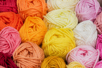 bunch of mixed coloured cotton