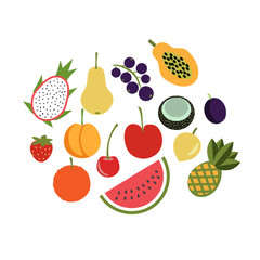 Isolated fruits set
