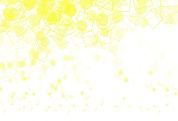 Light Yellow vector backdrop with lines, circles, rhombus.