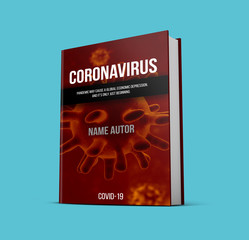 Book mockup with Coronavirus editable cover