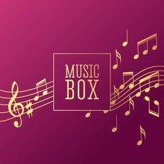 Wave music note mill. Vector background illustration