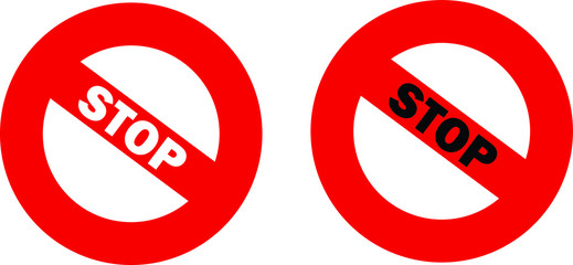 Stop sign, red restriction sign icon with gradient. No sign, red warning, danger or prohibition sign with letters, isolated on white background. Vector illustration EPS 10.