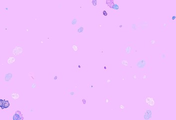 Light Pink, Blue vector natural artwork with flowers.