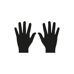 Two hands icon isolated on white background. Vector.