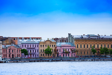 English embarkment of Neva river in Saint Petersburg, Russia